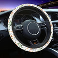 Car Steering Wheel Cover for Women Men, Non-Slip Botanical Floral Pattern with Ladybugs Steering Wheel Protector, Universal 14"-15" Fit for Cars, SUVs, Trucks
