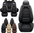 Leather Car Seat Covers Fit for Toyota Yaris iA 2017-2018, 5 Seater Car Seat Cover, Premium Waterproof, Scratch Resistant Car Interior Accessories (Full Set with Pillow Black)