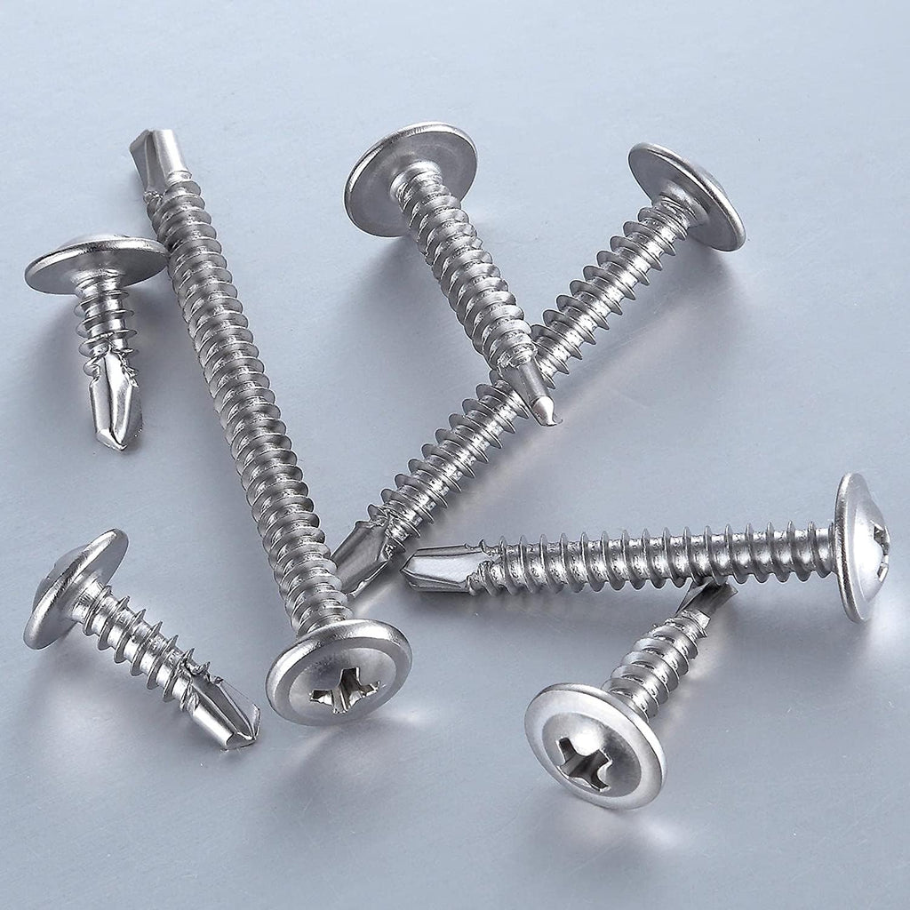 (300 pcs) Wensilon #10×3/4”for Sheet Metal Self-Tapping Screws 410 Stainless Steel Truss Head High-Strength Quick Tapping Screws