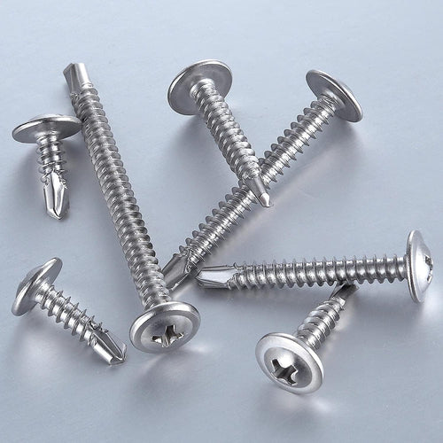 (100 pcs) Wensilon #10×2”for Sheet Metal Self-Tapping Screws 410 Stainless Steel Truss Head High-Strength Quick Tapping Screws