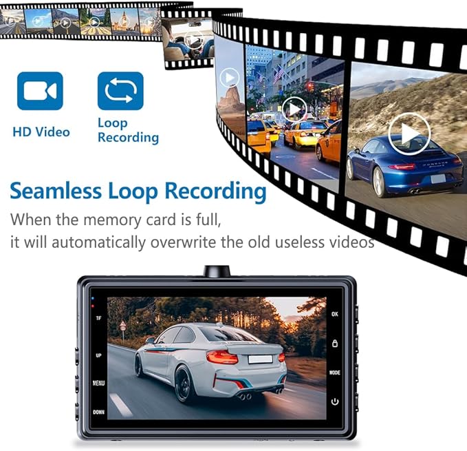 X18 4K Dual Dash Cam Front and Rear, Free 64GB Card Support 256G Max, 5.8G WiFi - up to 20MB/s Fastest Download Speed with App, 4K 2160P/FHD Dash Camera, 3" IPS, G-Sensor,24H Parking Mode