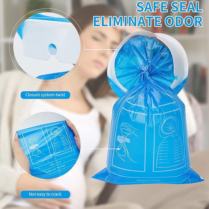 24 Pack Blue Emesis Bags Disposable for Kids, 1000 ml Vomit Bag for Morning Sickness, Portable Nausea Bag for Pregnant Women,Barf Bags with Leak Resistant Design car and Travel