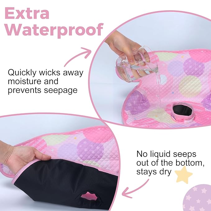 Piddle Pad Car Seat Liner, Waterproof Soft Car Seat Protector for Potty Training, Travel-Friendly Baby Toddler Carseat Cover, Machine Washable Liner for Spills, Potty Accidents (Pink)
