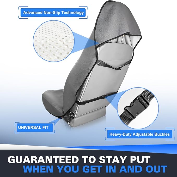 ZIMABLUE 1PC Waterproof Towel Car Seat Cover - 525g Heavy Duty 3-Layer Microfiber Sweat Protector for Bucket Seats - Non-Slip Machine Washable Universal Fit for Gym, Yoga, Beach, Pets & Outdoors-Gray