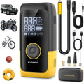 Tire Inflator Portable Air Compressor, Ultra Fast Dual-Cylinder Air Pump for [Pickup & Large Car Tires] with Fine-Tune Mode, Pressure Gauge, 12000mAh&45W Fast Charge fits MPV, SUV, Cars, Motor