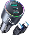JOYROOM 175W Car Charger USB C Fast Charge [GaN] 3-Port Type C Super Fast Car Charger with USBC Cable, Car Cigarette Lighter Adapter for iPhone 17/16/15 Series, Galaxy S26/25, MacBook, iPad and More