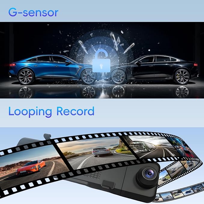 Rear View Mirror Camera, 3 Channel Mirror Dash Cam Front Rear and Inside, 11" Triple Rearview Mirro with 128GB Card, Backup Camera for Car Trucks with WiFi,Reverse Assist,Night Vision,Parking Monitor