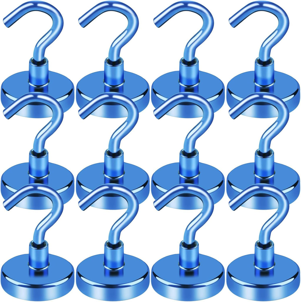LOVIMAG Cruise Ship Essentials, 80Lb Magnetic Hooks for Cruise Cabins, Strong Magnetic Hooks for Hanging, Refrigerator, Celling, Grill, Fridge, Kitchen-12Pack