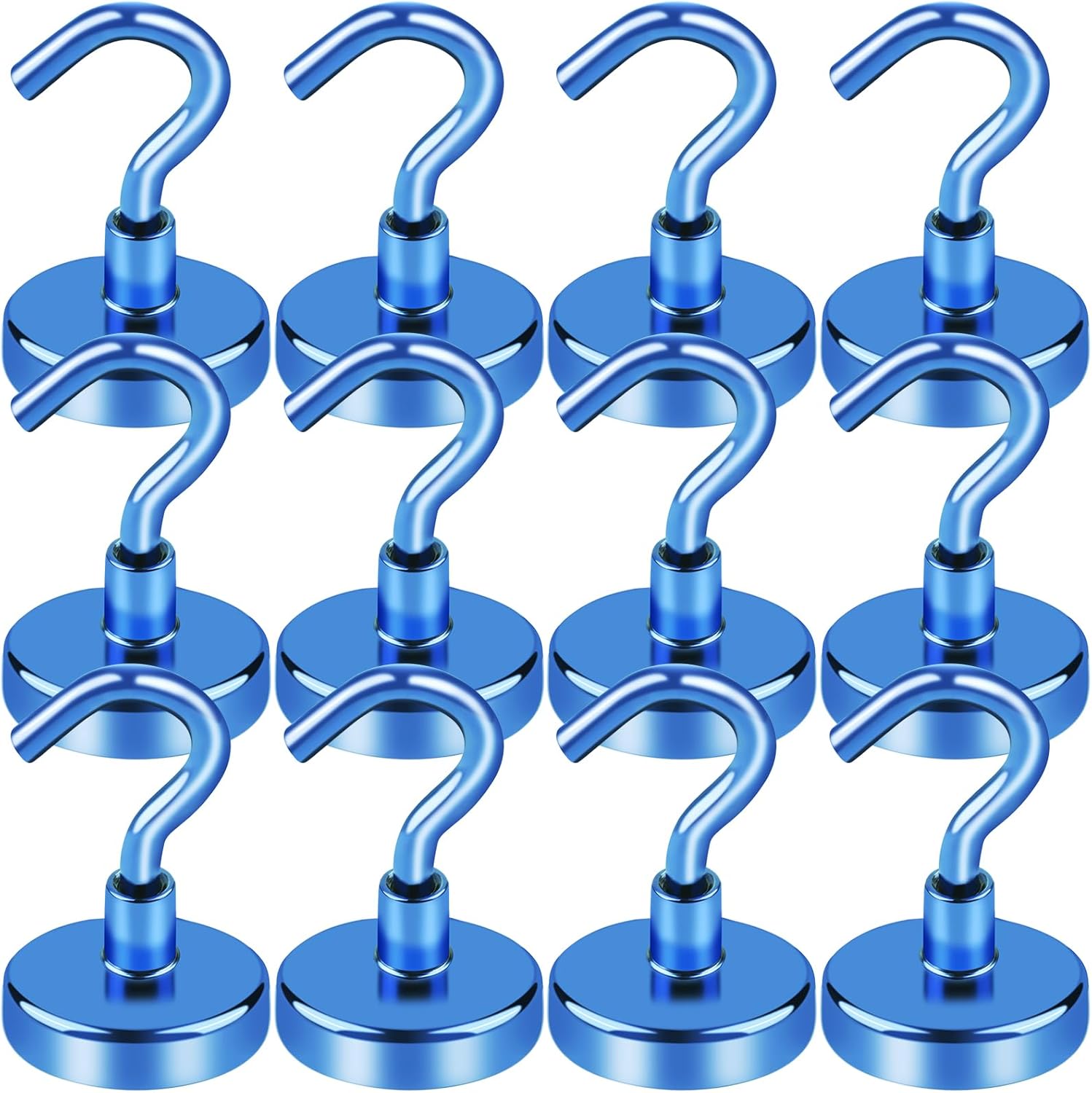 LOVIMAG Cruise Ship Essentials, 80Lb Magnetic Hooks for Cruise Cabins, Strong Magnetic Hooks for Hanging, Refrigerator, Celling, Grill, Fridge, Kitchen-12Pack