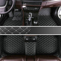 Custom Personalized Floor Mats for Cars - Luxury Full Coverage All Weather Mats, Anti-Slip Leather Mat Set, Fit for 99% of Cars, SUVs & Trucks (Black Beige, A-Diamond)