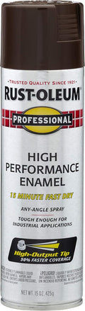 Rust-Oleum 7548838 Professional High Performance Enamel Spray Paint, 15 Oz, Gloss Dark Brown