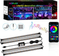 Car Led Strip Lights, RGB Truck Interior Lights with App Control, Under Dash Footwell Automotive Led Light Strip, Car Ambient Lighting (1set)