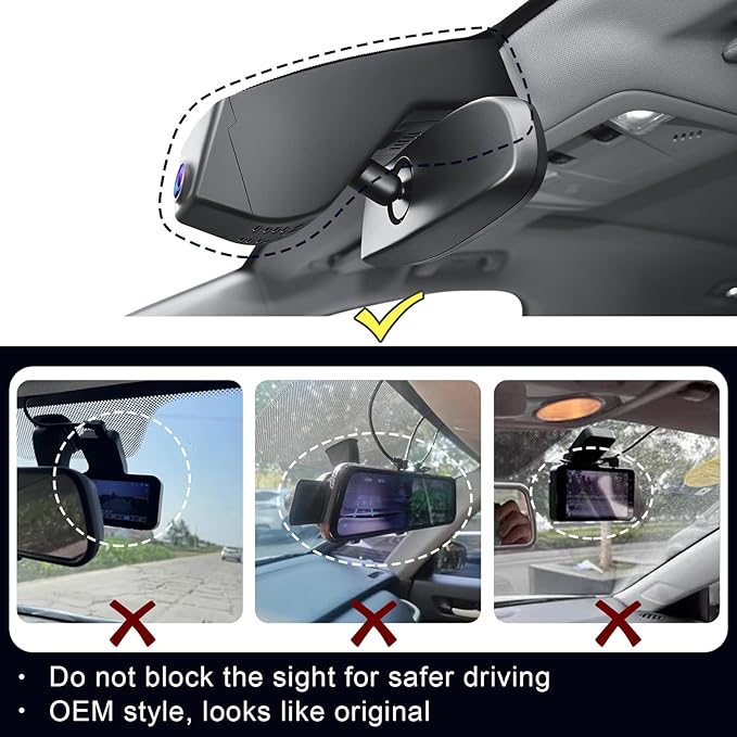 Mangoal 4K Dash Cam fit for GMC Acadia 2017-2023 (Model A), SE SEL Set AT4 Denali, Model A & Model B Have Same Models Years but Vehicle Sensor Cover are Different, Free App & WiFi, 64GB Card
