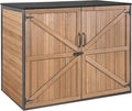 Aivituvin Outdoor Storage Shed Upgraded with Strong Metal Frame Horizontal Storage Cabinet for Trash Cans and Yard Tools 4.2 ft. x 2.3 ft.