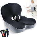 Back and Seat Cushion,Truck Seat Cushion for Long Driving,Ergonomic Non Slip Memory Foam Seat Skin with Back Support,L-Shaped Lumbar Support,Breathable & Machine-Washable,for Car,Office,Home
