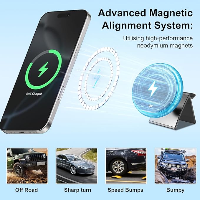 Wireless Car Mount Charger Fast Charging for Tesla Model 3/Y/3 Highland/Y Juniper (Model 3 17-23& Model Y 20-24, with OBD Charger)