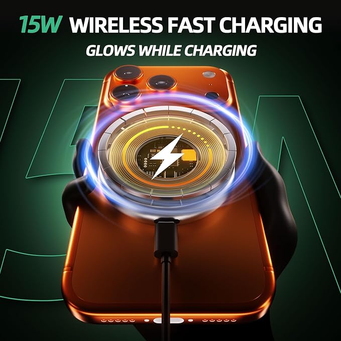 Magnetic Phone Holder for Volkswagen Atlas (2024 2025 2026, 12inch) / VW Altas Cross Sport, 15W Wireless Car Charger for iPhone & Samsung, 360 & Hands Free, with Storage Box, New Car Accessories