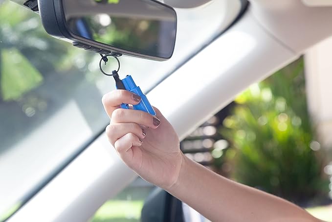 resqme The Original Compact Emergency Keychain Car Escape Tool, Seatbelt Cutter and Window Breaker, Made in USA, Pack of 2