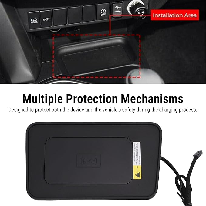 Keenso Wireless Charging Pad for Car, Non Slip Silicone Mat with Advanced Stable Charging, Fit Front Center Console for RAV 4 2013-2019