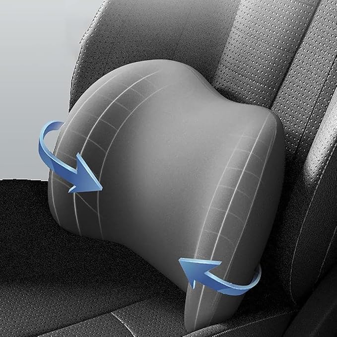 Headrest Lumbar Pillows Car Seat for Ford F150 2011-2025, Ergonomic Neck Back Support Cushion, Comfortable Breathable Washable Cover, Memory Foam, Brown