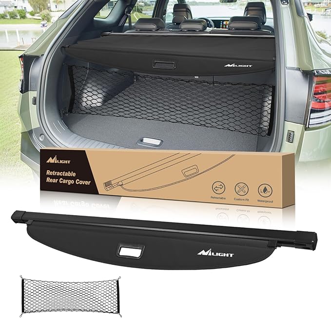 Nilight Trunk Cargo Cover for Kia Sportage Accessories 2017 2018 2019 2020 2021 2022, Retractable Security Shade Rear Cargo Cover, with Trunk Storage Net, 1-Pack