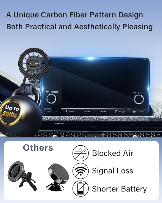 Magnetic Phone Mount for Cadillac Lyriq 2023-2025 Accessories, XT4 2024 2025, CT5 2025, Optiq 2025, 33-Inch Screen Fixed Clip, Cell Phone Base Automobile Cradles Magnets Phone Holder for MagSafe
