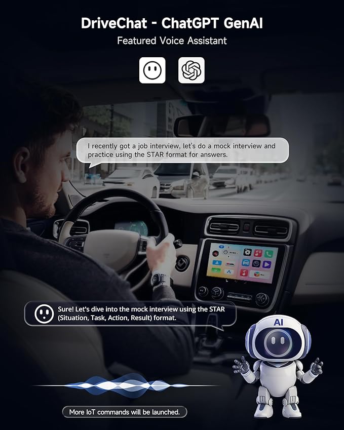 Magic Box - AI Box CarPlay Android Auto Wireless 2GB+16GB, Support YouTube, Netflix, Prime Video, Disney+, Spotify w/HDMI Output, Dual Wi-Fi & BT (5.4 & 4.2), USB Playback, AI-Powered