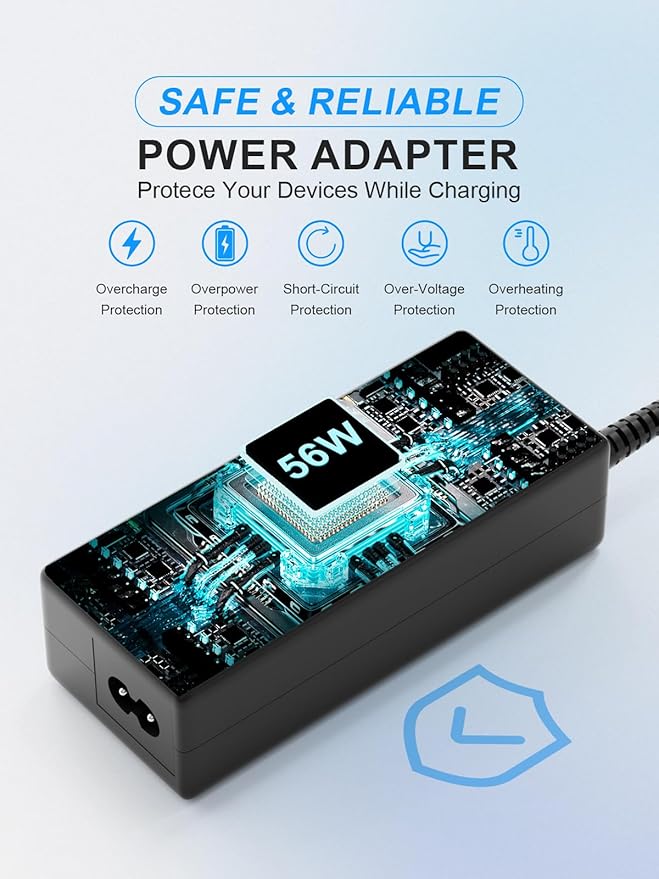 56W AC Power Adapter Charger for NOCO GB70 GB150 GB250+ GB251+ GB500 UltraSafe Lithium Jump Starter Portable Jump Starter Power Supply Cord