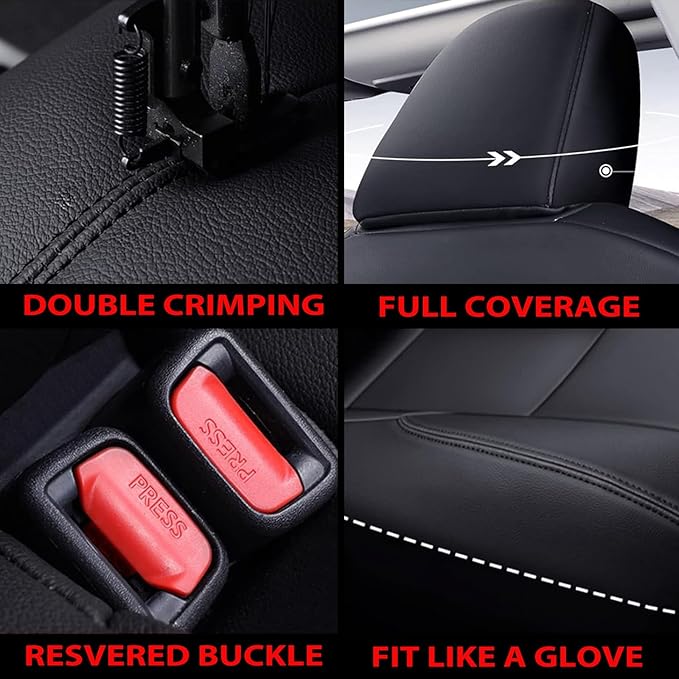AOMSAZTO Custom Seat Covers for Toyota 4runner: 7 Seats 2011 2012 2013 2014 2015 2016 2017 2018 2019 2020 2021 2022 2023 2024 Leather Car Seats Cover Full Set Black for 4 Runner 7 Seaters