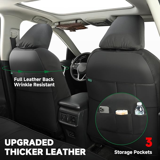 GIANT PANDA Rav4 Seat Covers Custom Fit for Toyota Rav4 2019 2020 2021 2022 2023 2024 2026 Hybrid&Gas(LE SE XLE XSE Limited Premium) No-Removal Seat Design,Installation-Friendly,Faux Leather