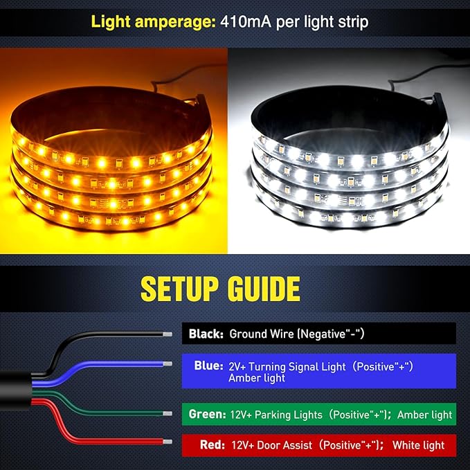 Nilight Truck LED Running Board Lights 2PCS 70 Inch LED Side Maker Light with 216 LEDs White Courtesy Light & Sequential Amber Turn Signal Lighting Strips for Extended & Crew Cab Trucks Pickup