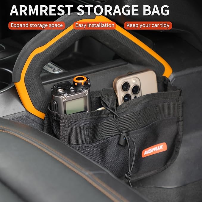 Seat Storage Bags, Storage Pockets, Interior Storage, Accessories. for Ford Bronco 2021-2025 2/4 Door (Passenger Side)