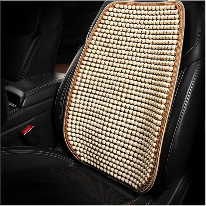 TOMSE Car Seat Chair Back Cushion for BMW X3 G01 2019 2020 2021 2022 2023 2024, Wooden Beads Ventilate Mesh Lumbar Brace Strong Durable Relieve Fatigue Summer Interior Accessories,B-Backrest