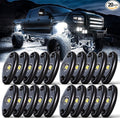 White Rock Lights,LEDMIRCY High Power Underbody Pure White LED Rock Lights for UTV Trucks Off Road RZR Auto Car Boat ATV SUV Waterproof High Power Neon Trail Rig Light Shockproof Pack of 20