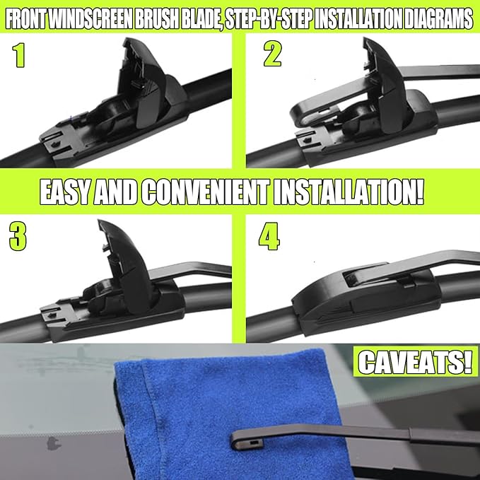 Front Wiper and Rear Wiper Blade Replacement for 2001-2007 Toyota Highlander OEM Wiper Blades, Genuine Replacement (22“/19”/12” 3-Pack)
