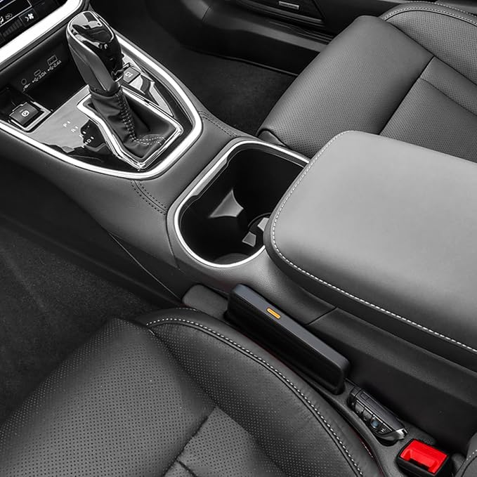 Car Seat Gap Filler Organizer Compatible with Subaru Outback Accessories Seat Gap Plug Blocker with Storage Slot Non-Slip Car Cup Holder Coaster Black