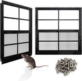 NeatiEase Upgraded Shed Windows 2 Pack, 36" x 36" Windows with Tempered Glass and Stainless Steel Screen for Shed, Chicken Coop, Playhouse, Household, Garage(Black)