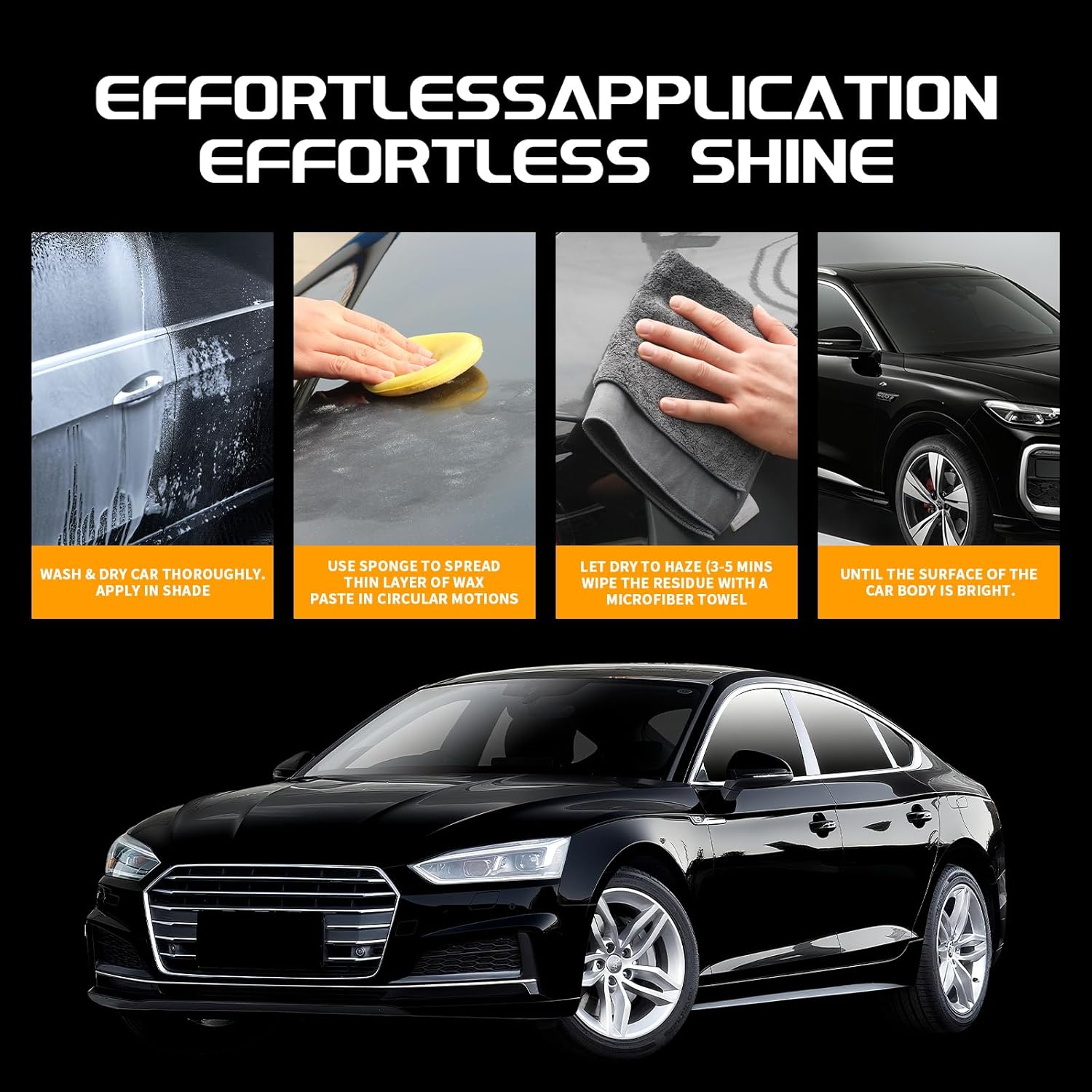 Car Wax for Dark Color Cars | Black, Charcoal, Midnight Blue | Liquid Depth & Sun Swirl Defender | 180g