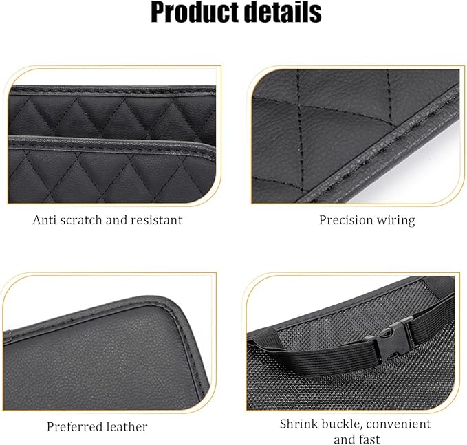 Car Seat Back Organizer, Leather Multipurpose Automotive Hanging Storage Bag Pockets, Vehicle Interior Backseat Trash Bag Can Organizer Accessories, Universal for Most Cars (Pink)