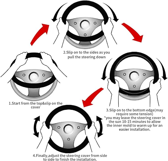 Custom Stretchy Neoprene Car Steering Wheel Cover, Add Your Own Personalized Text Logo Image Anti Slip and Sweat Absorption Universal Fit Vehicle, SUV, Trucks