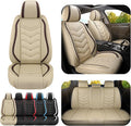 Car Seat Covers for Jeep Grand Cherokee L 2021-2026, Premium Nappa Leather Car Seat Cover, Stylish Sport Seat Covers， Automobile Seat Cover Sets.(Standard 5 Seats/Beige)