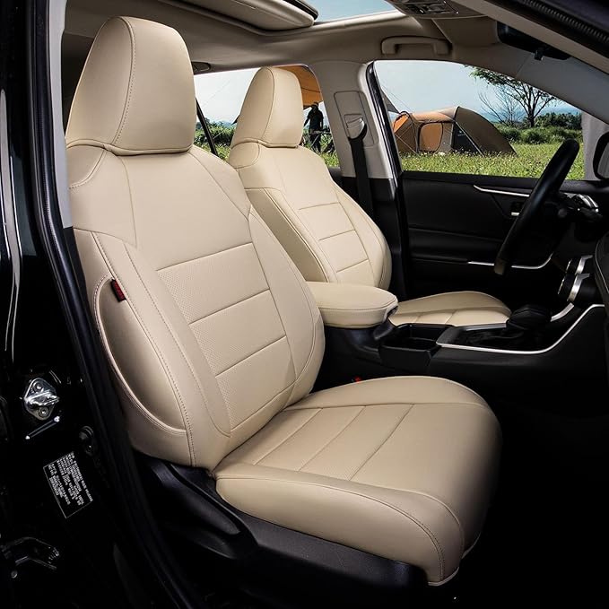 coverdream 2026 Rav4 Seat Covers Custom Fit for 2026 Toyota Rav4 Hybrid (SE,XSE) & PHEV GR Sport SUV,Full Set Luxury Waterproof Leather Car Seat Protector