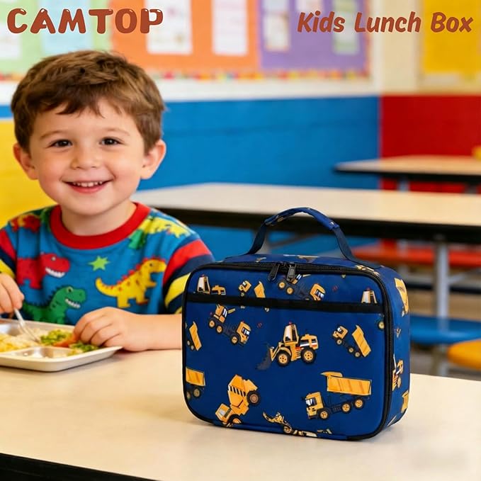 CAMTOP Lunch Box Kids Boys Insulated Lunch Cooler Bag Reusable Lunch Tote Kit for School Travel