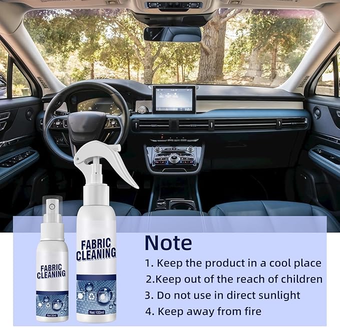 5 Seconds Car Stain Remover, Car Stain Remover, Interior Fabric Leather Cleaning, Car Seat Upholstery Strong Stain Remover, Foam Cleaner Spray for Car (30ml)