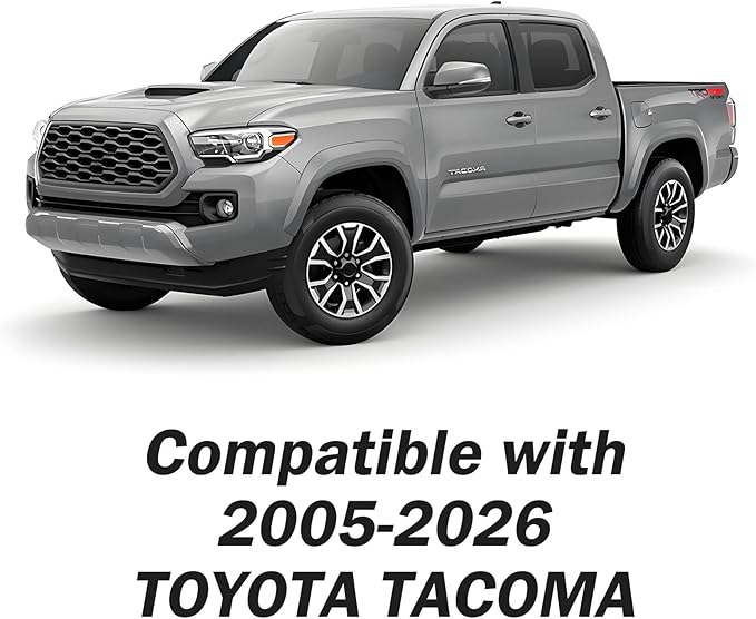 Tomatoman Tacoma Car Seat Covers Compatible with Toyota Tacoma 2005-2023 2024 2025 2026 Truck Access Double Crew Cab TRD Pro Trail Edition Off-Road Waterproof Leather Cushions(2PCS Front/Black-Blue)