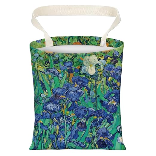 Cute Car Trash Can, Hanging Canvas Car Back Seat Organizer and Storage Bag, Funny Car Trash Bag For Travelling, Outdoor Abstract Green Blue Flower
