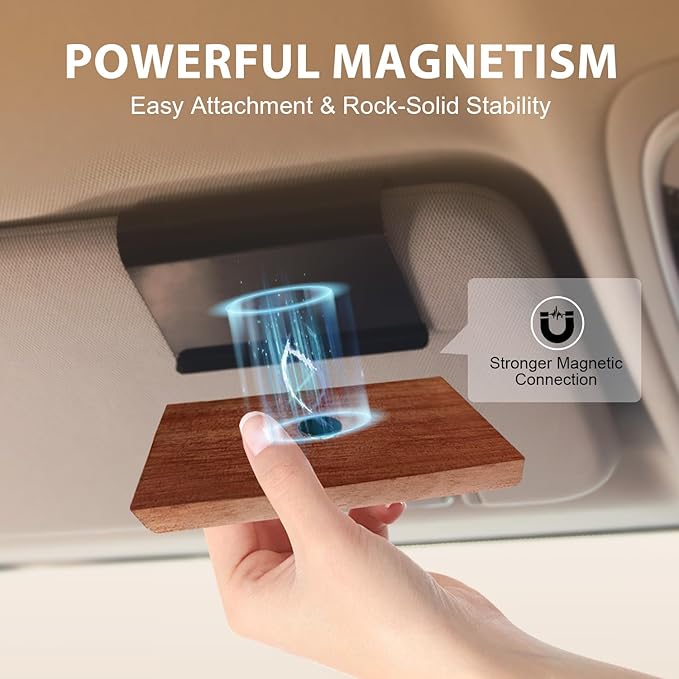 AirPurelle Car Air Freshener with Metal Clip Wood Air Freshener, 90 Days Long Lasting Saffron Amber Scent, Includes 2x 8ML Refills, 0.54 FL OZ, Made in USA, Car Auto Accessories
