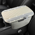 NBTEPEM Bling White Car Center Console Cover, Leather Car Arm Rest Cover with 2 Storage Bags, Universal Auto Armrest Protector Storage Box, Bling Accessories Interior for Most Vehicles