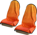 Car Seat Covers 2pcs Waterproof Towel Car Seat Cover Universal Fit for Most Trucks SUV Fitness Athletes Pets Gym and Water Sport，(Orange)