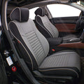 EKR Accord Seat Covers for Cars Honda Accord LX 2018 2019 2020 2021 2022(Rear Row W/Solid Backrest),Leather Seat Covers,Automotive Seat Covers,Car Seat Protector,Leather(Black/Gray)